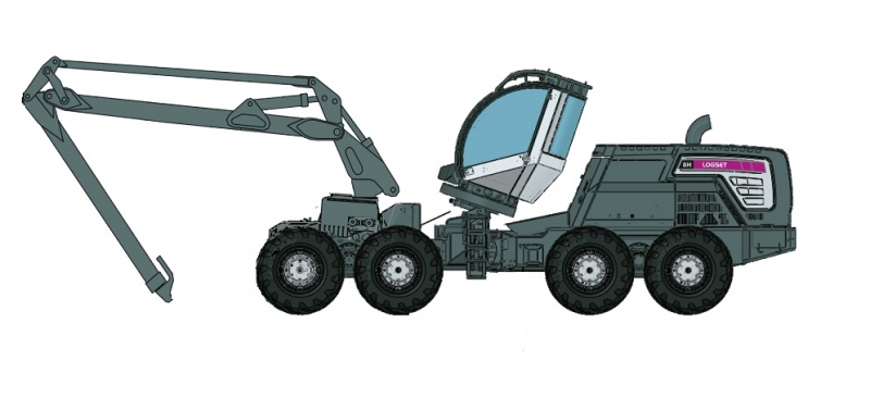 Harvester - LOGSET 6HP GTE with TH65 Harvester Head - FOREST PIONEER