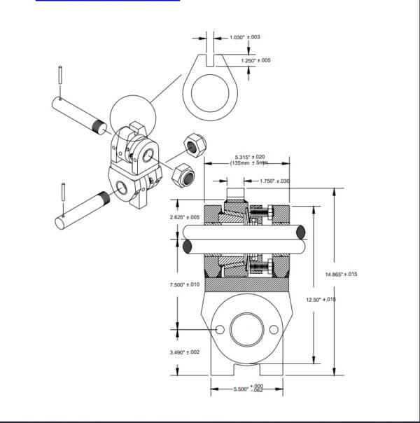 Eslabon de acero con doble freno SNUBBER,Medidas en pulgadas - Imagen 2