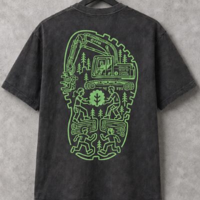 Camiseta Gris Oscuro "Edición Ilustración Espalda" FP - Unisex talla XL