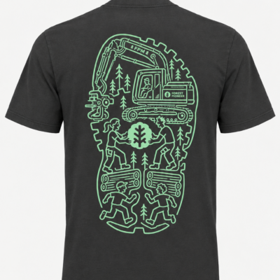 Camiseta Gris Oscuro "Edición Ilustración Espalda" FP - Unisex talla XL