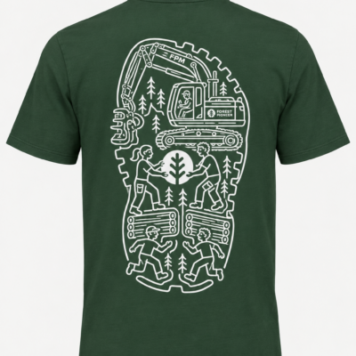 Camiseta Verde Oscuro "Edición Ilustración Espalda" FP - Unisex talla XL